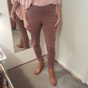 Chocolate brown pull-on jeggings